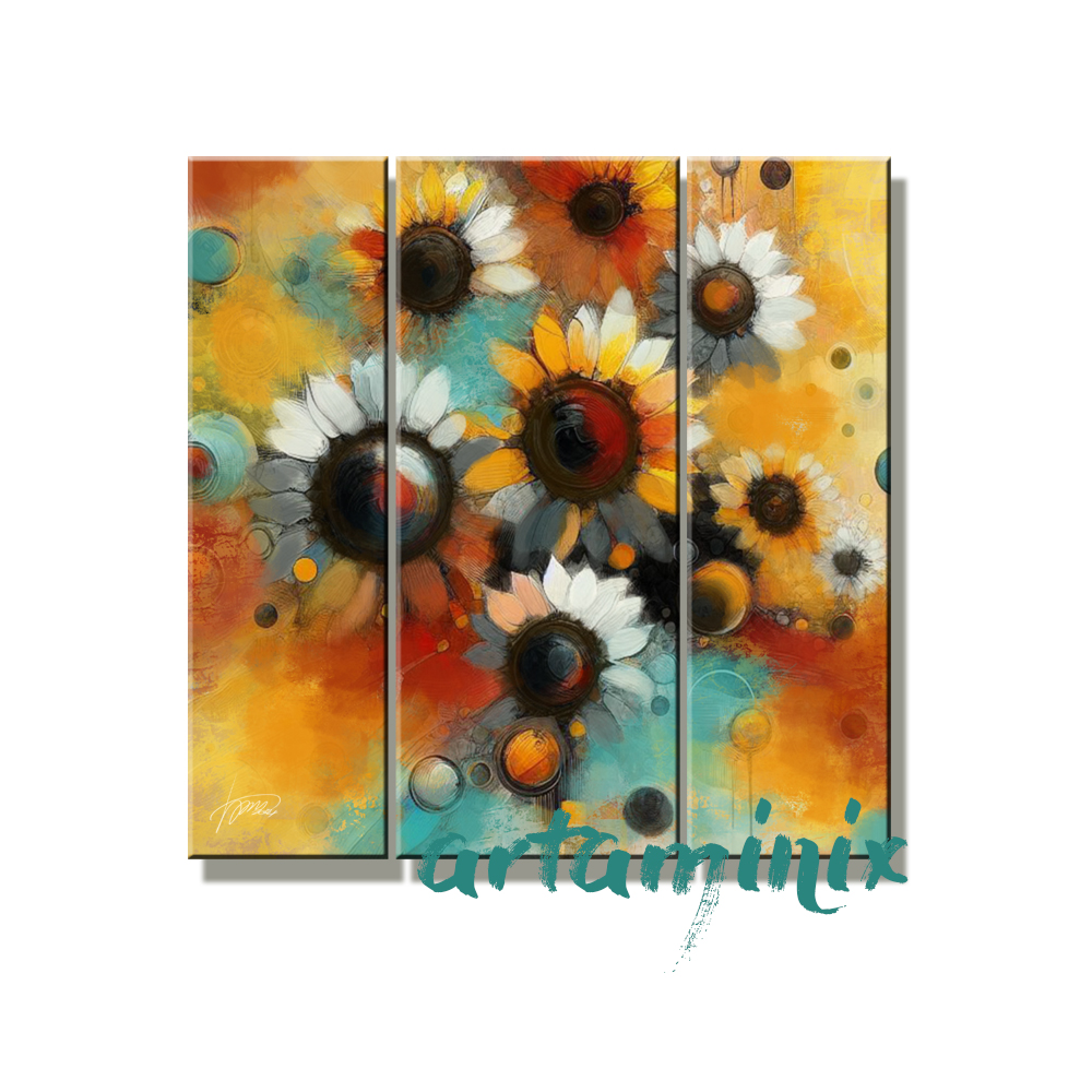 quadro moderno con girasoli