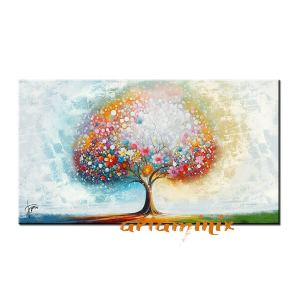 Quadro Albero Con Fiori Moderno