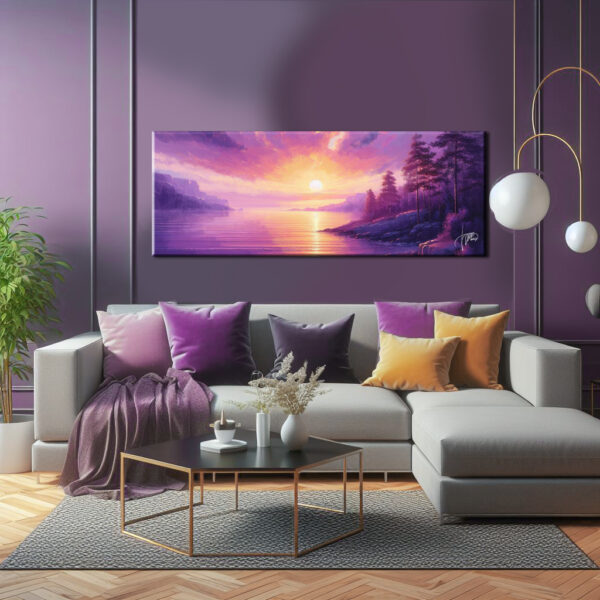 Quadro Paesaggio Moderno Per Parete Viola