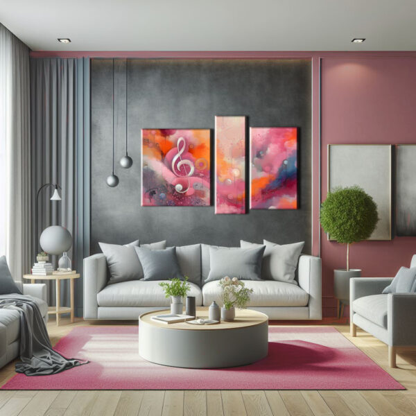 Salotto Moderno Per Quadro Rosa Fucsia